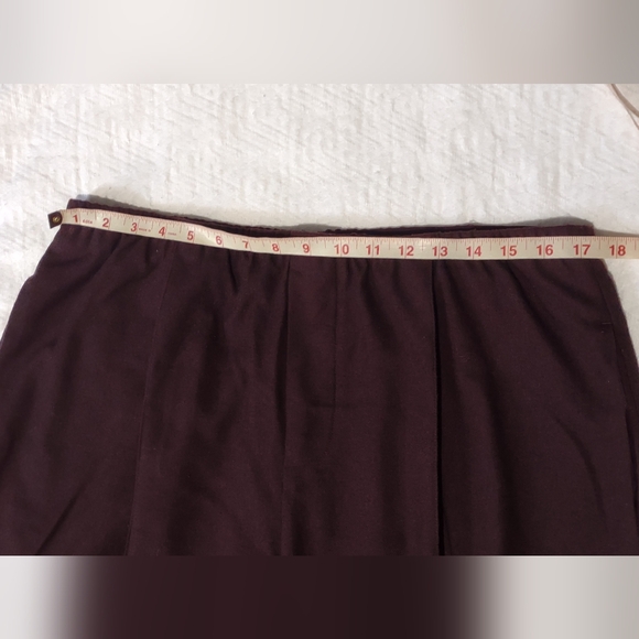 Vince *WINE COLORED* Pleated Wool Knit Wide Leg High Rise Trouser - Picture 2 of 9